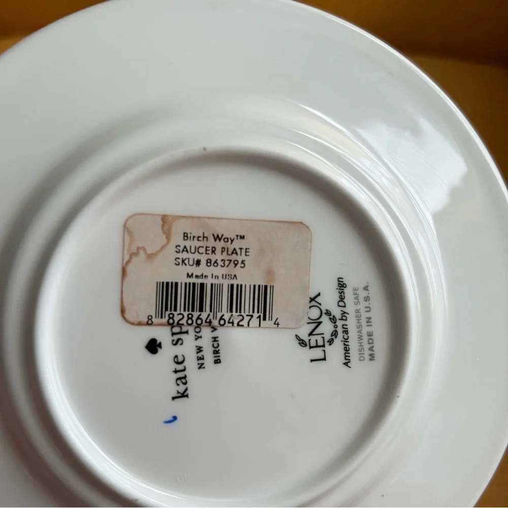 Kate Spade Lenox Birch Way Saucer plate dish blue green white